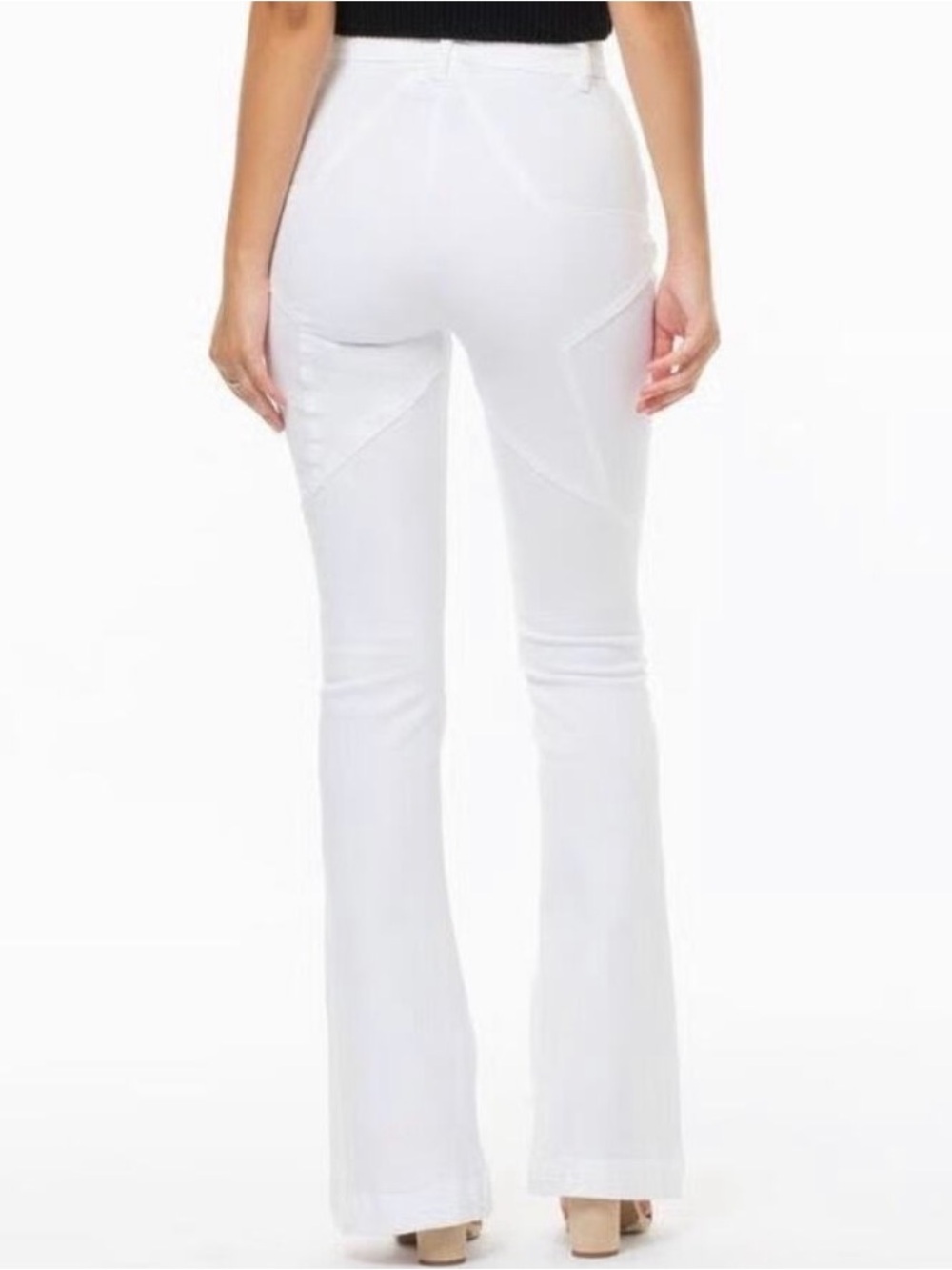 REVICE White High-Rise Flare Jeans